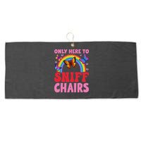 Funny Embarrassing Inappropriate Only Here To Sniff Chair Large Microfiber Waffle Golf Towel