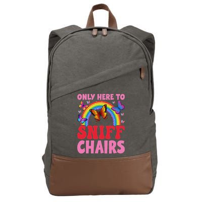 Funny Embarrassing Inappropriate Only Here To Sniff Chair Cotton Canvas Backpack