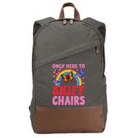 Funny Embarrassing Inappropriate Only Here To Sniff Chair Cotton Canvas Backpack