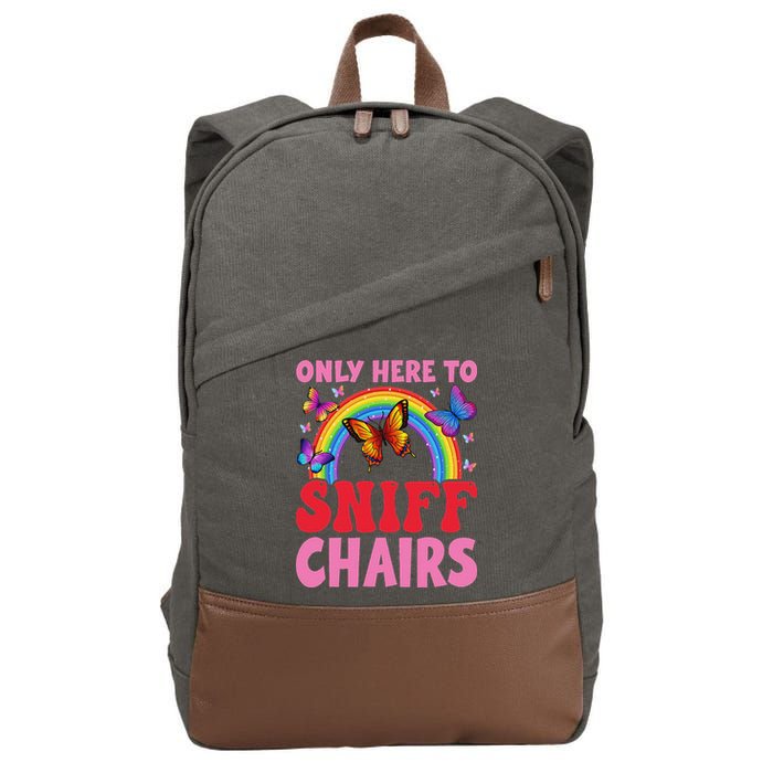 Funny Embarrassing Inappropriate Only Here To Sniff Chair Cotton Canvas Backpack