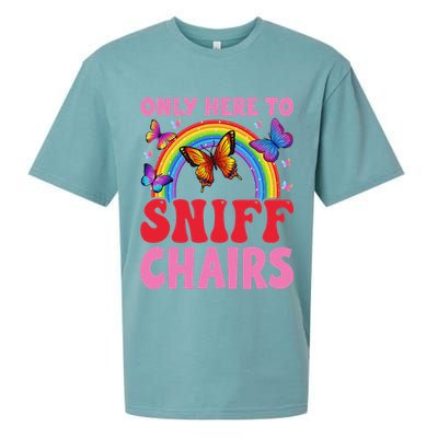 Funny Embarrassing Inappropriate Only Here To Sniff Chair Sueded Cloud Jersey T-Shirt