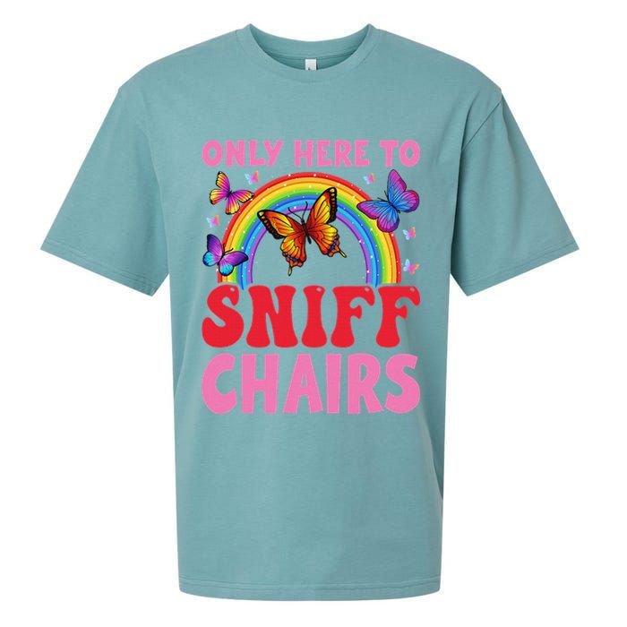 Funny Embarrassing Inappropriate Only Here To Sniff Chair Sueded Cloud Jersey T-Shirt