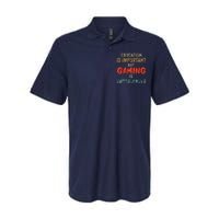 Funny Education Is Important But Gaming Is Importanter Gamer Softstyle Adult Sport Polo