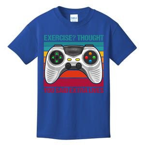 Funny Exercise I Thought You Said Extra Lives Gaming Gamer Gift Kids T-Shirt