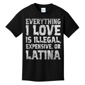 Funny Everything I Love Is Illegal Expensive Or Blonde Kids T-Shirt