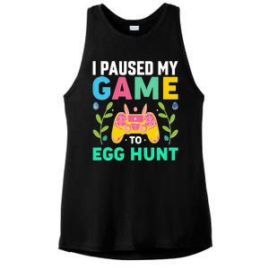 Funny Easter I Pause My Game To Egg Hunt Ladies PosiCharge Tri-Blend Wicking Tank