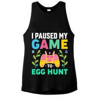 Funny Easter I Pause My Game To Egg Hunt Ladies PosiCharge Tri-Blend Wicking Tank
