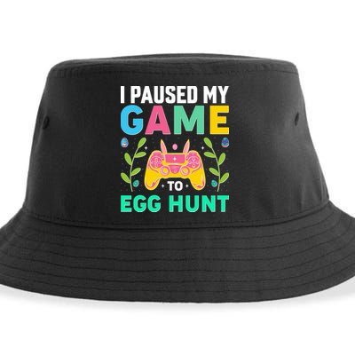 Funny Easter I Pause My Game To Egg Hunt Sustainable Bucket Hat