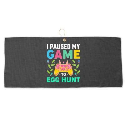 Funny Easter I Pause My Game To Egg Hunt Large Microfiber Waffle Golf Towel