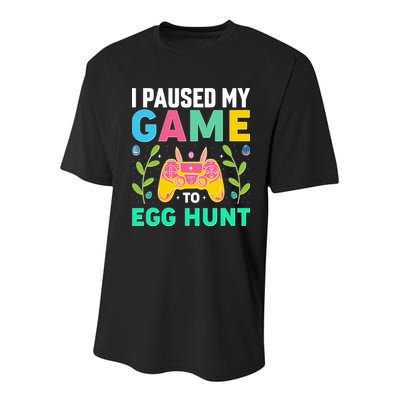 Funny Easter I Pause My Game To Egg Hunt Youth Performance Sprint T-Shirt