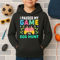Funny Easter I Pause My Game To Egg Hunt Kids Hoodie