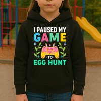 Funny Easter I Pause My Game To Egg Hunt Kids Hoodie