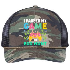 Funny Easter I Pause My Game To Egg Hunt Retro Rope Trucker Hat Cap