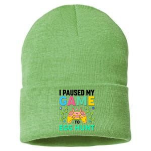 Funny Easter I Pause My Game To Egg Hunt Sustainable Knit Beanie