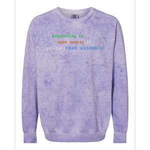 Funny Everything Is Open Source If You Can Read Assembly Colorblast Crewneck Sweatshirt