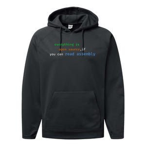 Funny Everything Is Open Source If You Can Read Assembly Performance Fleece Hoodie