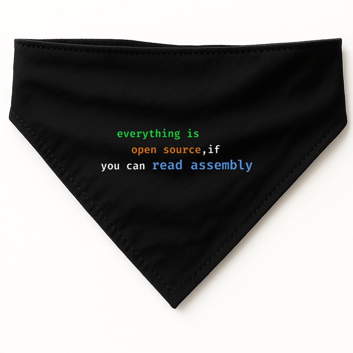 Funny Everything Is Open Source If You Can Read Assembly USA-Made Doggie Bandana