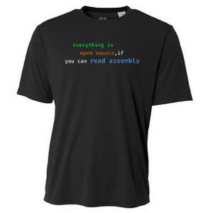 Funny Everything Is Open Source If You Can Read Assembly Cooling Performance Crew T-Shirt