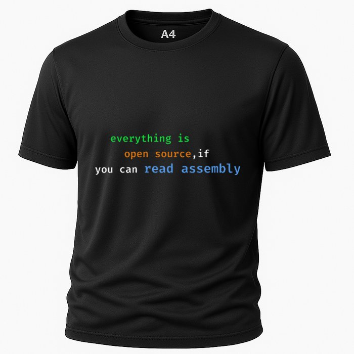 Funny Everything Is Open Source If You Can Read Assembly Cooling Performance Crew T-Shirt