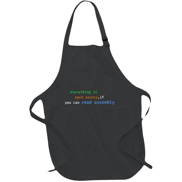 Funny Everything Is Open Source If You Can Read Assembly Full-Length Apron With Pockets