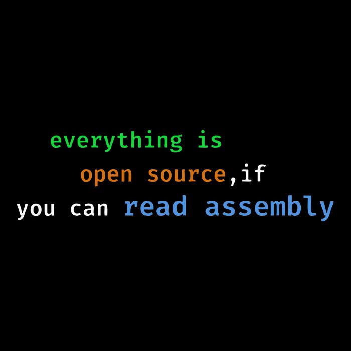 Funny Everything Is Open Source If You Can Read Assembly V-Neck T-Shirt