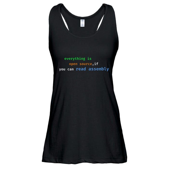 Funny Everything Is Open Source If You Can Read Assembly Ladies Essential Flowy Tank