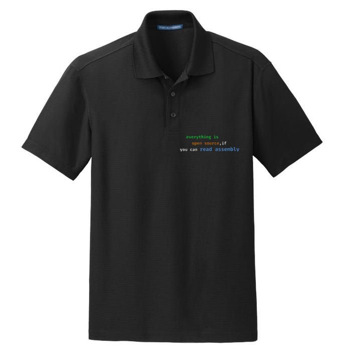 Funny Everything Is Open Source If You Can Read Assembly Dry Zone Grid Polo