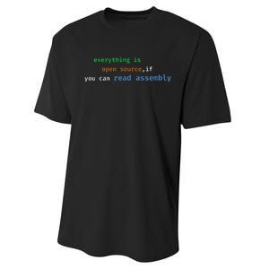 Funny Everything Is Open Source If You Can Read Assembly Performance Sprint T-Shirt