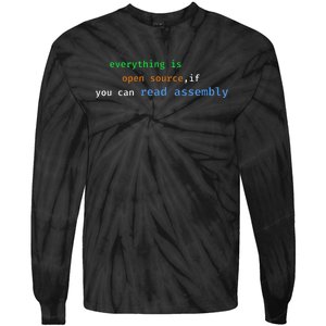 Funny Everything Is Open Source If You Can Read Assembly Tie-Dye Long Sleeve Shirt