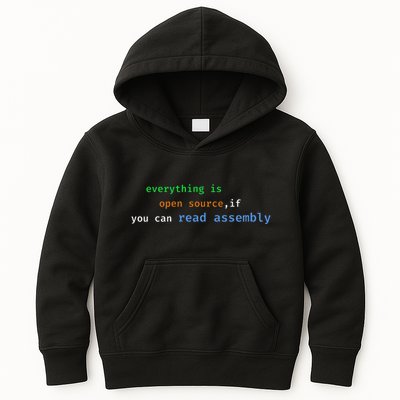 Funny Everything Is Open Source If You Can Read Assembly Kids Hoodie