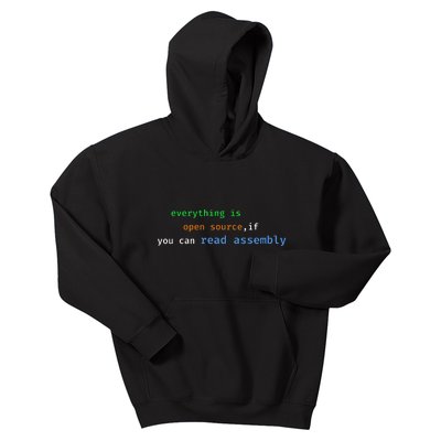 Funny Everything Is Open Source If You Can Read Assembly Kids Hoodie