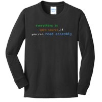 Funny Everything Is Open Source If You Can Read Assembly Kids Long Sleeve Shirt