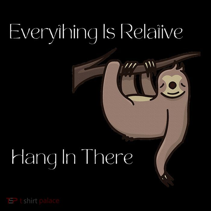 Funny Everything Is Relative Animal Hang In There Full-Length Apron With Pockets