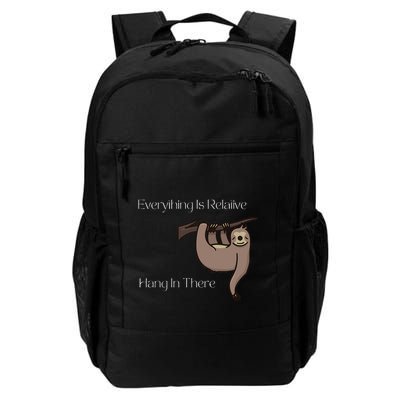 Funny Everything Is Relative Animal Hang In There Daily Commute Backpack