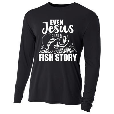 Fishing Even Jesus had a fish story Cooling Performance Long Sleeve Crew