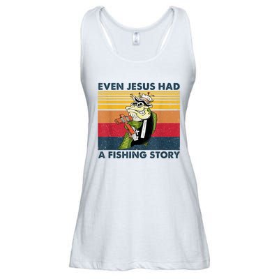 Fish Even Jesus Had A Fishing Story Vintage Ladies Essential Flowy Tank