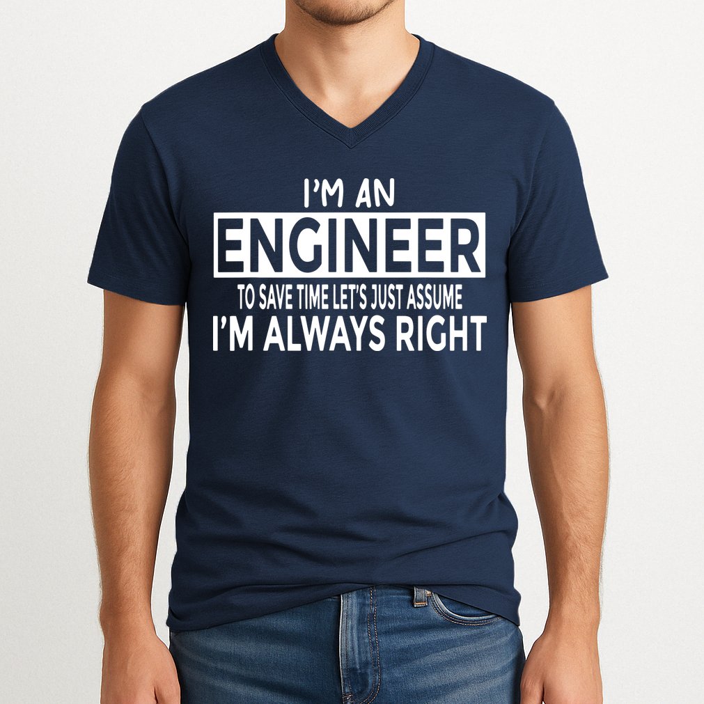 Funny Engineer Just Assume Im Always Right V-Neck T-Shirt