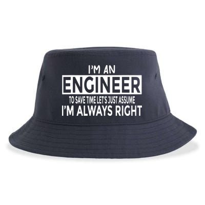 Funny Engineer Just Assume Im Always Right Sustainable Bucket Hat