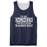 Funny Engineer Just Assume Im Always Right Mesh Reversible Basketball Jersey Tank