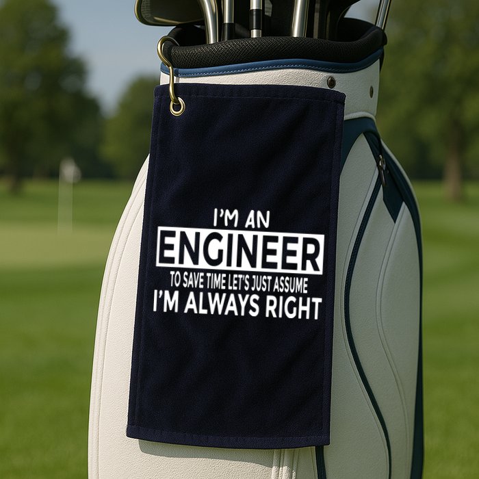 Funny Engineer Just Assume Im Always Right Golf Towel