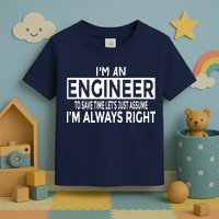 Funny Engineer Just Assume Im Always Right Toddler T-Shirt