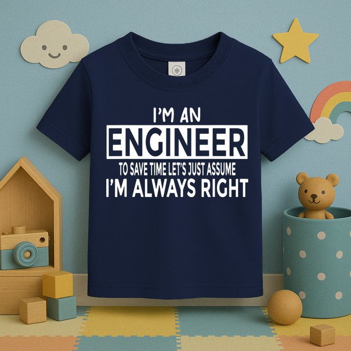 Funny Engineer Just Assume Im Always Right Toddler T-Shirt