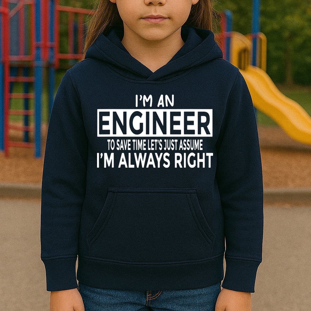 Funny Engineer Just Assume Im Always Right Kids Hoodie
