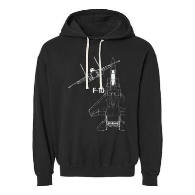 F15 Eagle Jet Military Stealth Fighter Jet Garment-Dyed Fleece Hoodie