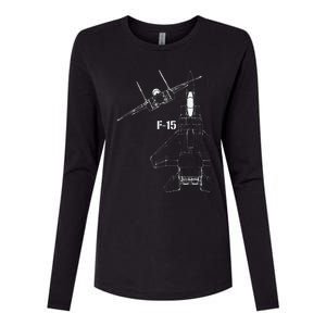 F15 Eagle Jet Military Stealth Fighter Jet Womens Cotton Relaxed Long Sleeve T-Shirt