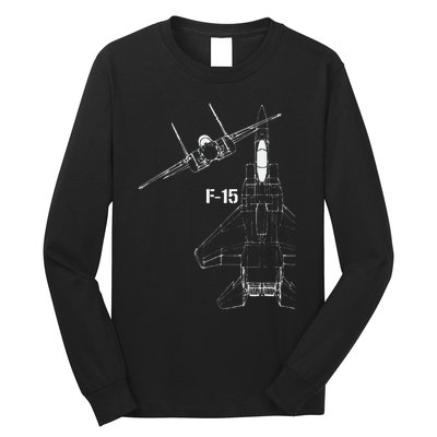 F15 Eagle Jet Military Stealth Fighter Jet Long Sleeve Shirt