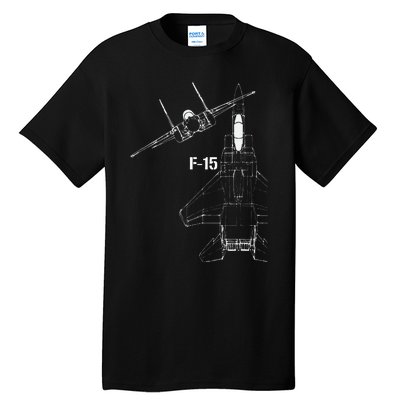 F15 Eagle Jet Military Stealth Fighter Jet Tall T-Shirt