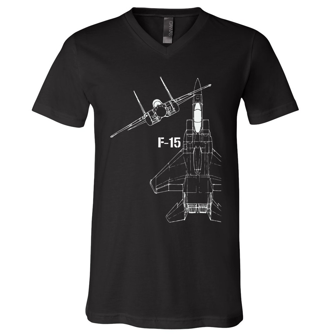 F15 Eagle Jet Military Stealth Fighter Jet V-Neck T-Shirt