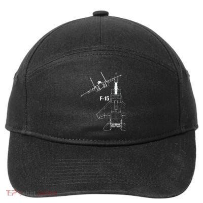 F15 Eagle Jet Military Stealth Fighter Jet 7-Panel Snapback Hat