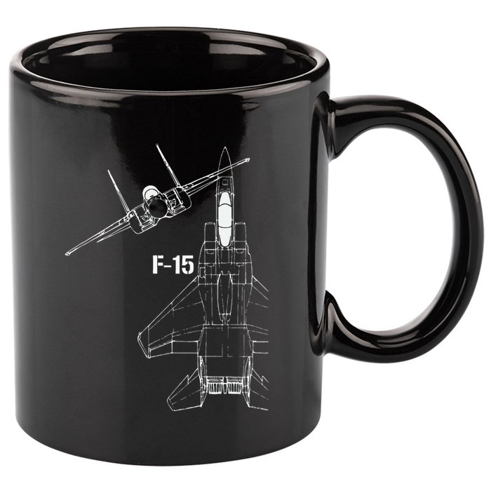 F15 Eagle Jet Military Stealth Fighter Jet 11oz C Handle Ceramic Mug
